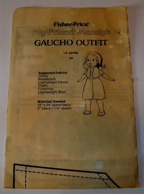 1979 Fisher-Price  MY FRIEND DOLLS  Gauchos Pattern - UNCUT Vintage • $11.05