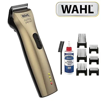 Wahl Cord Cordless Super Groom Dog Clipper Grooming Set 3-25mm WM6872-800 • £124.99