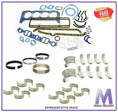 MERCRUISER OMC GM 3.0 140HP Marine Engine Rering Kit Ring+Rod+Main Brng+Gskt 1PC • $232.58