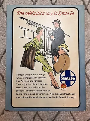 Original Vintage Billboard Poster SANTA FE RAILROAD  SUPER CHIEF 1940s BIG!! • $799.99