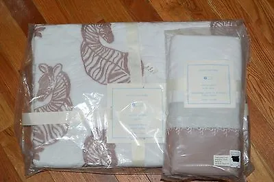 Pottery Barn Baby Zebra Safari Quilt Toddler & Crib Skirt 2 PC Baby Nursery #16 • $81.99