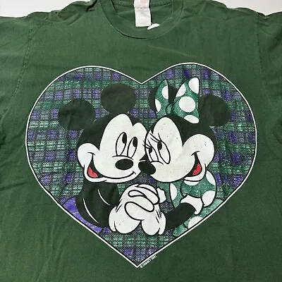 Vintage MIckey Minnie  Mouse T-Shirt XL 90s Single Stitch Jerry Leigh Love Heart • $34.98