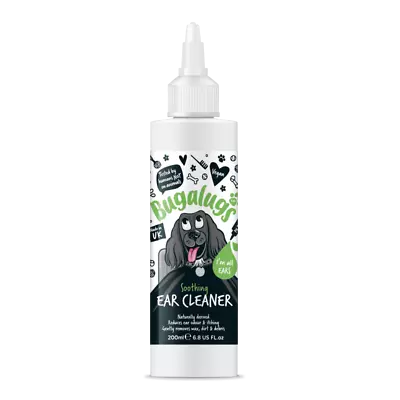 BUGALUGS Ear Cleaner & Wipes Dog & Cat Ear Care Cleaner Softens & Removes Wax • £7.99