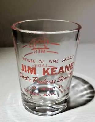 Vintage Shot Glass  Jim Keane-Carl's Package Store  Scituate Massachusetts • $25