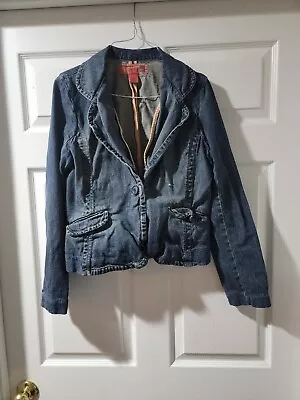 Mossimo Mossissue Denim Jean Jacket Blue Dark Wash Pockets Womens XL (#219) • $13.59