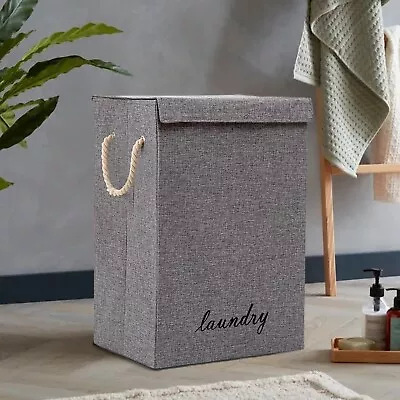Large Fabric Laundry Hamper Basket Bin Pop Up Washing Bag Foldable New • £12.98
