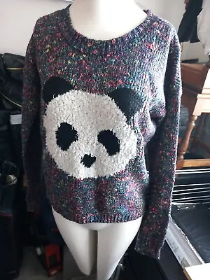 George G21 Womens Woolly Jumper Size 10 Furry Panda • £4.50