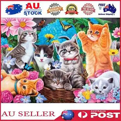 $12.79 • Buy 5D DIY Full Drill Square Diamond Painting Cat Cross Stitch Embroidery Kit
