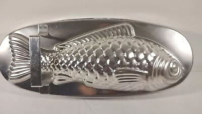 Rowoco Vtg Metal Aluminum Fish Mold Cake Jello Pan W/Handle 14  Long Fish MCM • $18