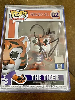 Funko Pop College Clemson Tigers  The Tiger  Dabo Swinney Autograph JSA COA Case • $169