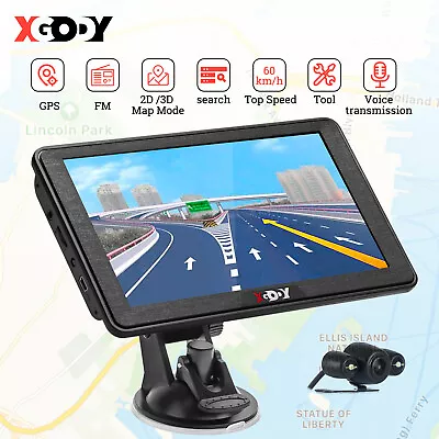 XGODY 7'' Portable GPS Navigator For Car Truck W/ 6M Reverse Camera AU Map 2024 • $105.98
