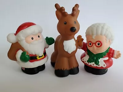 Mattel Fisher Price Little People Santa Claus Mrs. Claus Reindeer Lot Of 3 • $12.99