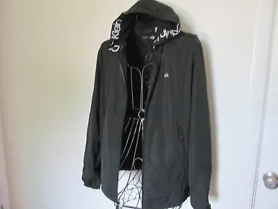 New C. Klein  Men's Windbreaker Black Jacket Zip Front  Size L • $29.99