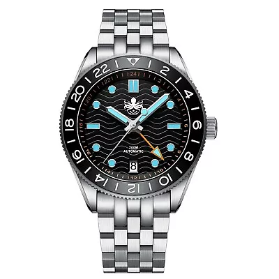 PHOIBOS WAVE MASTER GMT 200M Automatic Diver Watch PY049C Black 2023 Edition • $385