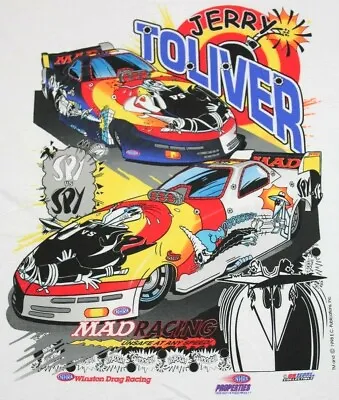 XXL * NOS Vtg 90s MAD MAGAZINE Spy VS SPY Nhra Jerry Tolliver Racing T Shirt • $74.99