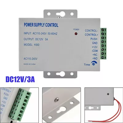 DC12V/3A AC110-240V Access Control Power Supply Unit For Door Intercom System UK • £14.75