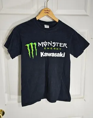 Kawasaki Monster Energy Racing Short Sleeve T-Shirt Size Small Black Vintage • $11.93