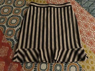 NEW Ann Taylor Striped Peplum Hem Knit Zipper Skirt  Women's Sz 6 • $4.98