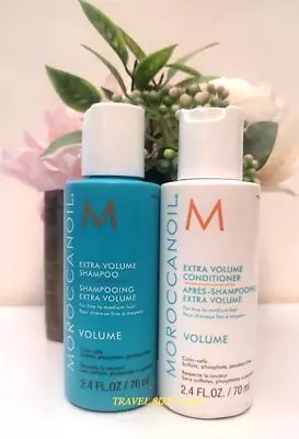 Moroccanoil EXTRA VOLUME Shampoo & Conditioner 2.4 Oz. DUO*TRAVEL SIZE*AUTHENTIC • $27.95