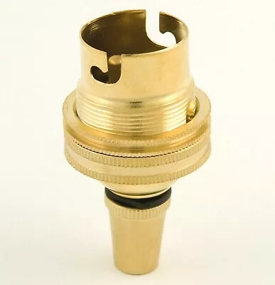 £7.99 • Buy BC B22 Light Bulb Lamp Holder Cord Grip Earthed Polished Brass Unswitched A80SP