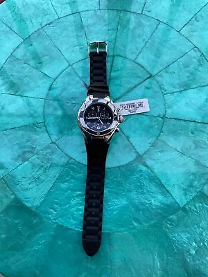 NEW Michele Jelly Bean Large Tahitian Black & Silver Watch MWW12F000093 • $215