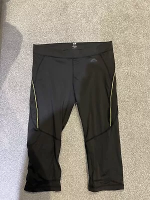 Womens 3/4 Quarter Length Leggings Gym Cycling Athletic Training Black H&M Sport • £1.50