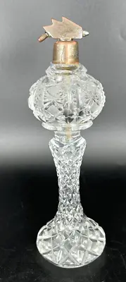 VTG Tall Czechoslovakia Cut Crystal Perfume Bottle Marked Art Deco Atomizer 8.5  • $48