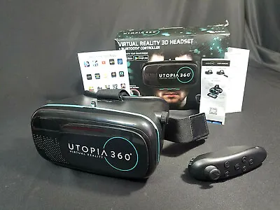 Utopia 360 Virtual Reality 3D Head Set With Controller & Batteries • $36.60