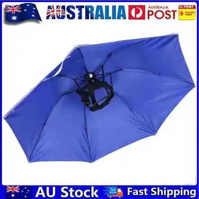 $14.99 • Buy Head Umbrella Anti-UV Anti-Rain Outdoor Fishing Umbrella Hat(Royal Blue) AU