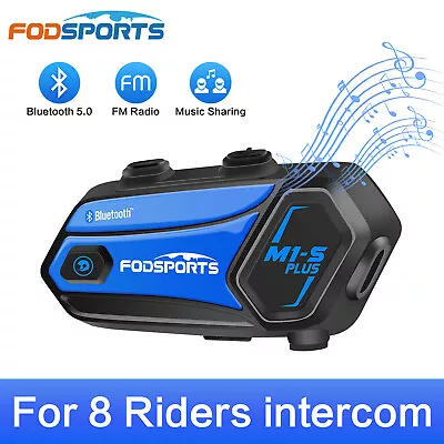 2000m 8 Riders Helmet Intercom Motorcycle M1-S Plus Motorbike Bluetooth Headset • $71.99