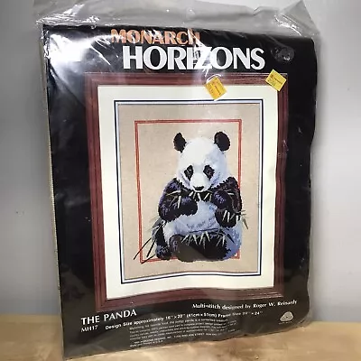 Vintage Sealed 1985 Monarch Horizons The Panda Bear MH17 16x20” Needlepoint Kit • $14.99