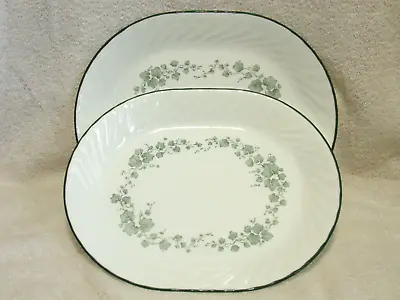 $26 • Buy 2  Corelle Callaway Ivy 10 By 12 Inch Serving Platters Green Ivy Exc