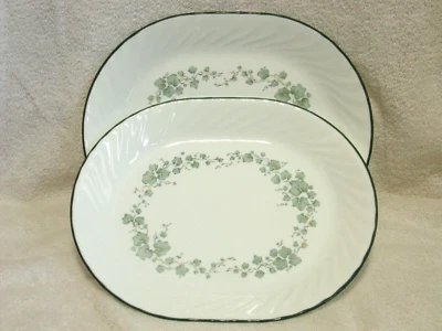 $26 • Buy 2  Corelle Callaway Ivy 10 By 12 Inch Serving Platters Green Ivy Exc