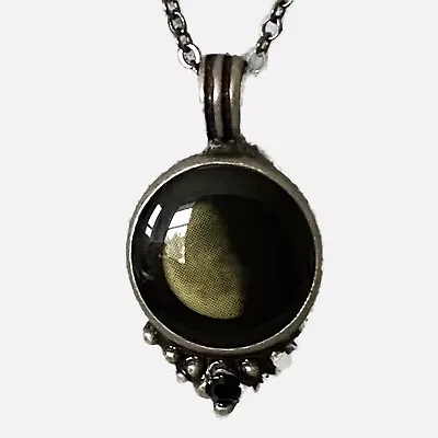 Moonglow Necklace Waxing Moon 18 Inch Black Lobster Clasp Chain Gift Box • $16