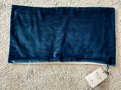 West Elm Lumbar Pillow Cover Regal Blue 12x21” Lush Velvet Rectangular Throw NWT • $16.94