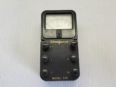 Simpson Model 375 Ammeter 25 Amp Multi Range Analog Working Tested • $52.71