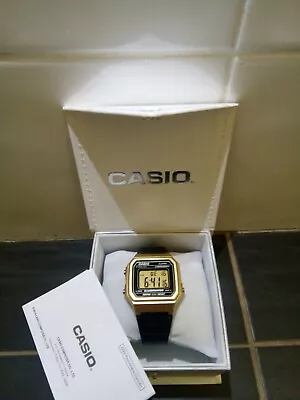Casio W-217HM-9ASeries Gold & Black 50m Multi-function  Illuminato Digital Watch • $67.95