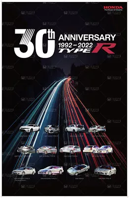 Honda Vintage Culture 30th Anniversary Type R Poster - Black • $30