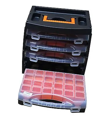 Set Of 4 Parts Storage Organisers & Carry Case With Removable Plastic Box Boxes • £24.95