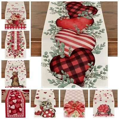 33x183cm Valentine's Day Table Runner Love-Heart Table Runner Dining Table Decor • £7.19