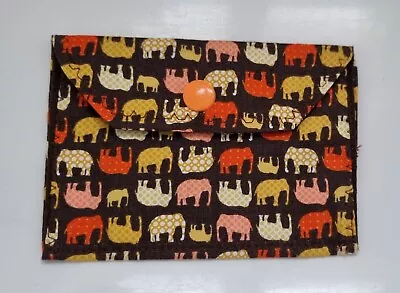 Handmade Popper Pouch/wallet/purse- Brand New! Elephants Design Fabric • £2.99