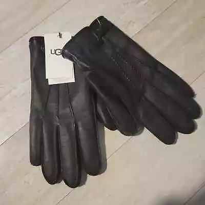 Ugg Mens Metisse Black Leather Tech Gloves - NWT XL • $79