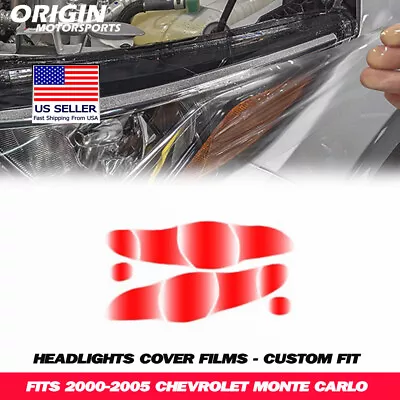 PreCut Headlights Clear Covers Bra Film Kit PPF Fits 2000-2005 MONTE CARLO • $44.99