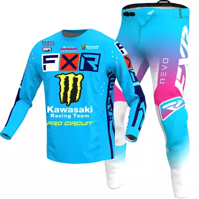 FXR Revo Kawasaki Monster MX Gear Jersey/Pants Combo Motocross ATV Racing Set • $158.99