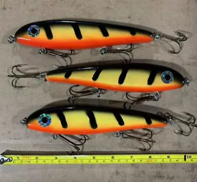 3 Ct. 8  Phantom Style Glider Bass Muskie Musky Swimbait Baits Lures Pike • $15