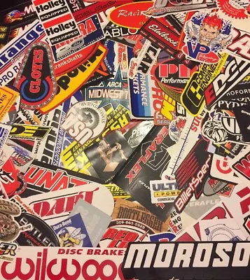 Large Lot 50+ Racing Decals Stickers NHRA Nascar Chevy Ford Mopar Grab Bag • $19.99