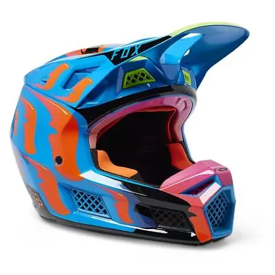 Fox Racing - V3 RS Eyeris Mens Lightweight Multicolor Motocross Riding Helmets • $405.99