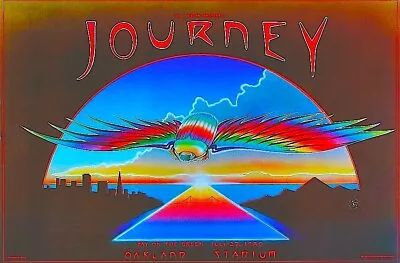 JOURNEY 1980 DEPARTURE TOUR OAKLAND STADIUM ORIGINAL 1st PRINT POSTER / NM 2 MNT • $119.99