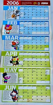 Authentic Nintendo Power Poster Wii DS  N64 22x11 Animal Crossing 2006 Calendar • $24.99