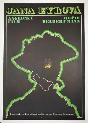 Movie Poster Jane Eyre 1973 Graphic Design 70s Cinema Art Excellent Minimalist • £84